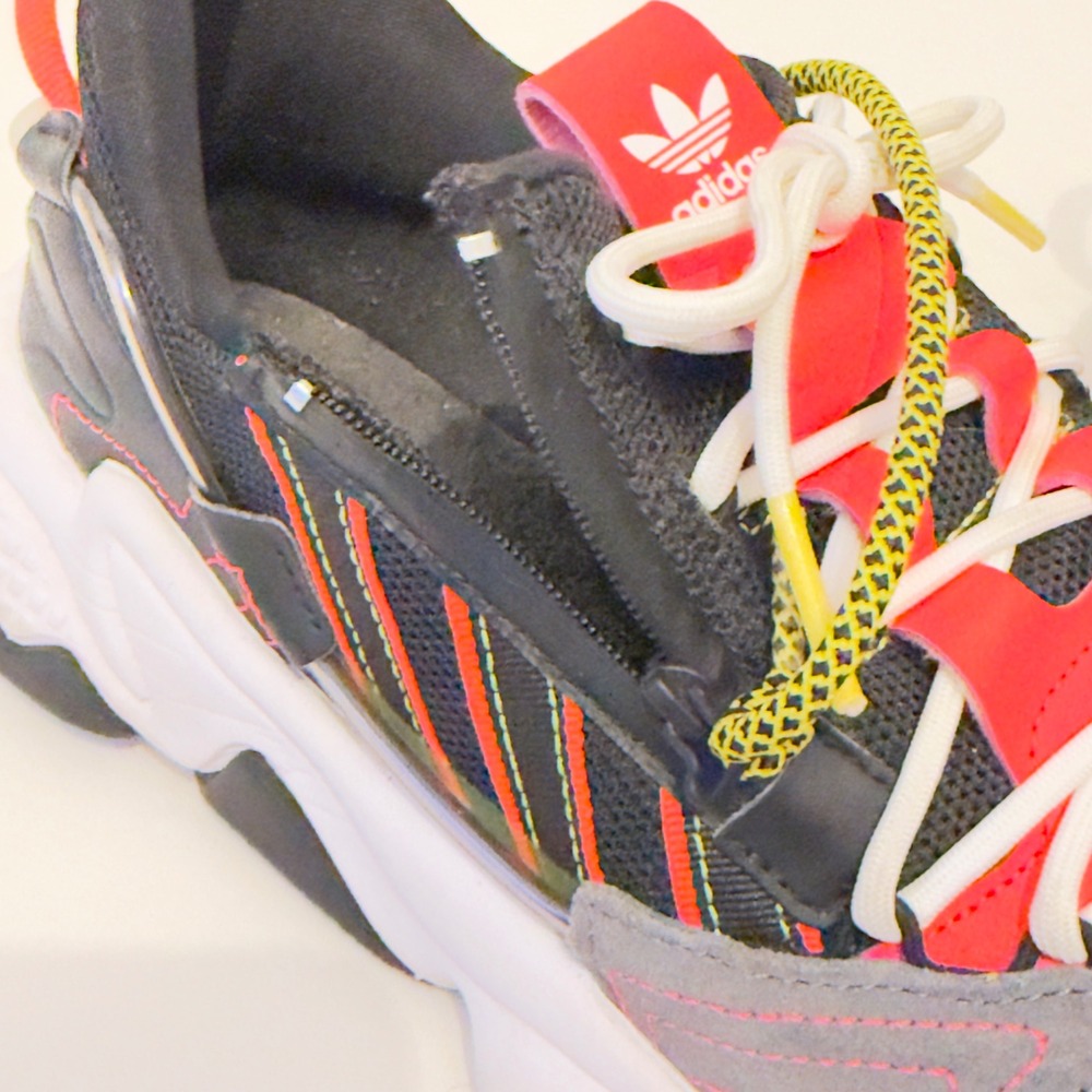 Adidas Ozweego Zip Core Black Solar Red Grey Mens Sneakers H67266 Size 7 - Picture 7 of 8